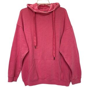 Aerie Oversized Washed Pink Hoodie Fleece Pullover Loungewear Sweatshirt Small